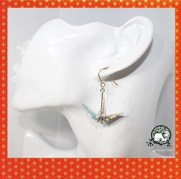 Origami CRANE earrings【1pair】 第2張的照片