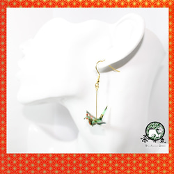 Origami CRANE earrings【1pair】 第2張的照片