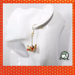 Origami HELMET earrings 【1pair】 第2張的照片