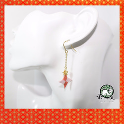 Origami NINJA SYURIKEN earrings(1 pair） 第2張的照片