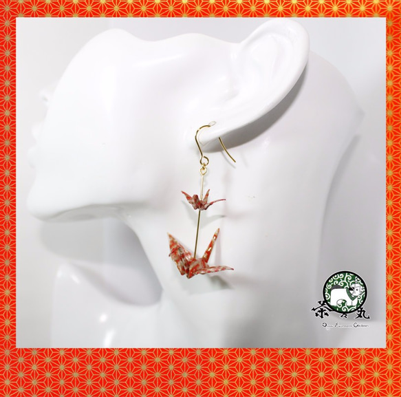 Origami CRANE earrings【1pair】 第2張的照片