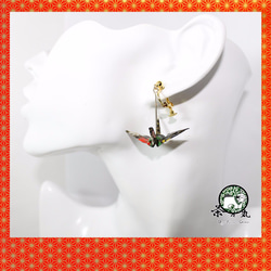 Origami CRANE earrings【1pair】 第2張的照片