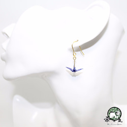 Origami CRANE earrings【1pair】 第3張的照片