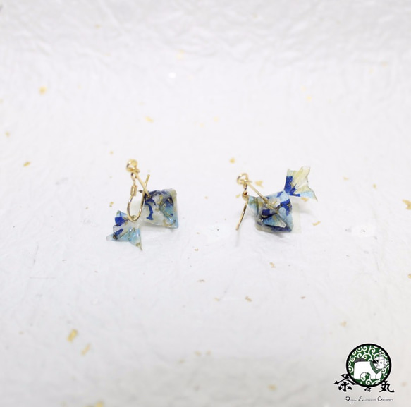 Origami GOLD FISH earrings【1pair】 第2張的照片