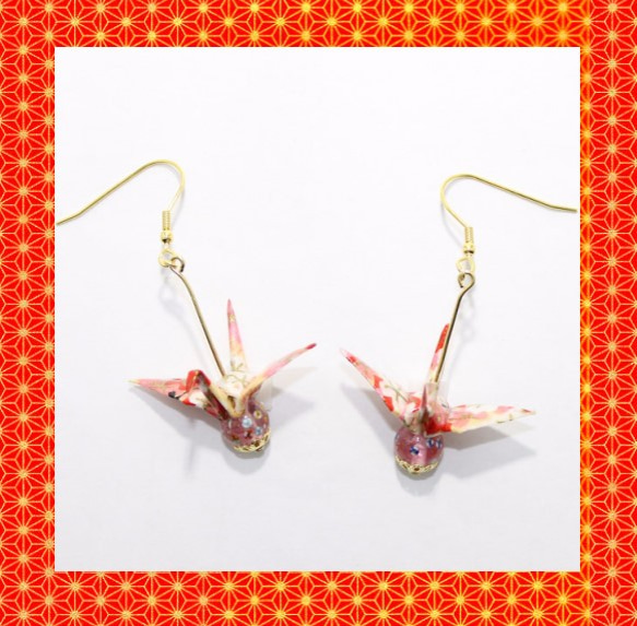 Origami CRANE earrings【1pair】 第2張的照片