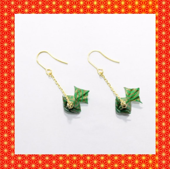 Origami GOLDFISH earrings【1pair】 第2張的照片