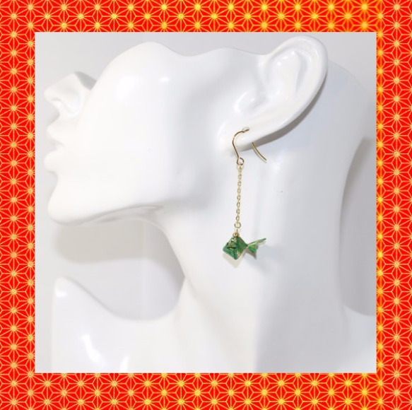 Origami GOLDFISH earrings【1pair】 第3張的照片