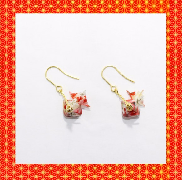 Origami GOLDFISH earrings【1pair】 第2張的照片