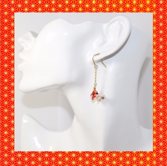 Origami GOLDFISH earrings【1pair】 第3張的照片