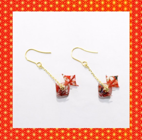 Origami GOLDFISH earrings【1pair】 第2張的照片