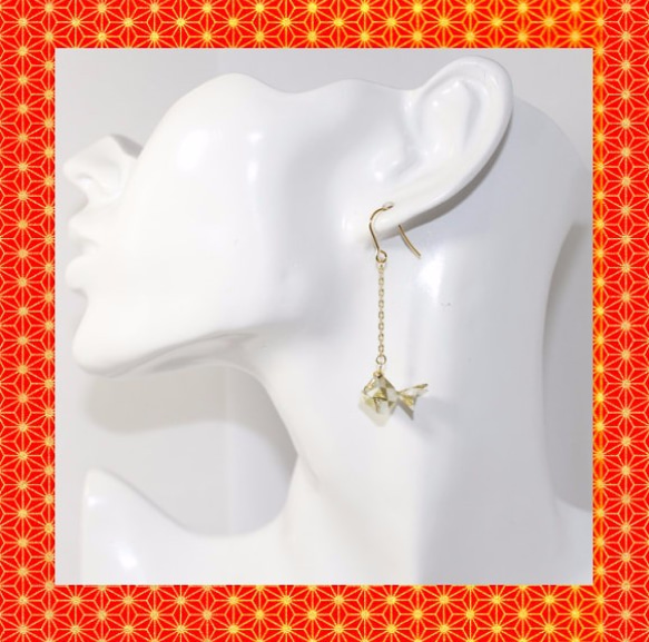 Origami GOLDFISH earrings【1pair】 第3張的照片