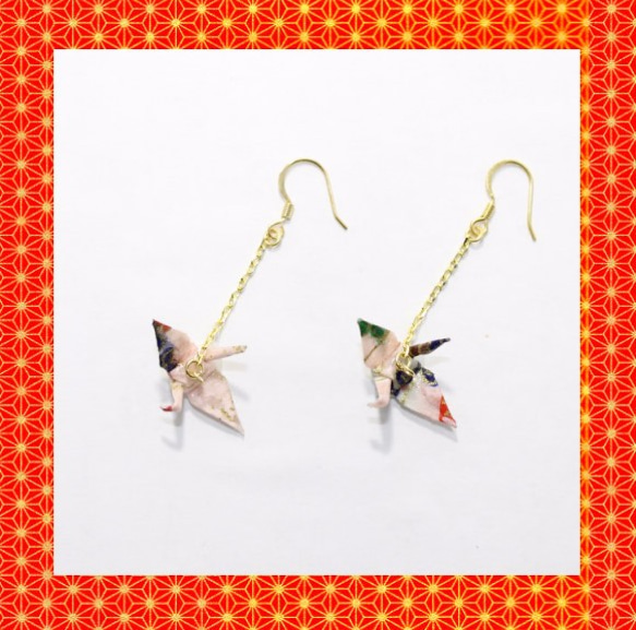Origami CRANE earrings【1pair】 第2張的照片