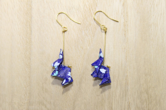 Origami RABBIT earrings【1pair】 第1張的照片