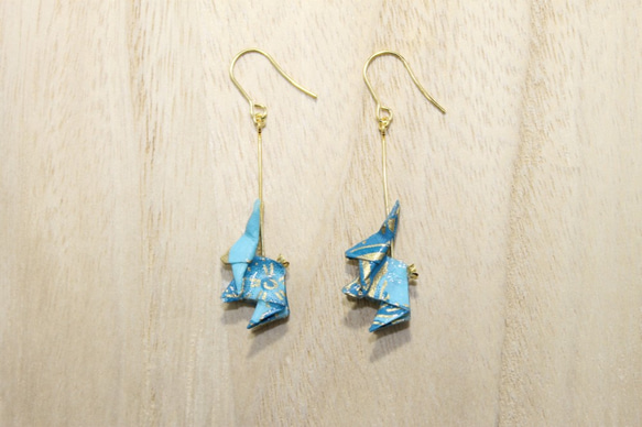 Origami RABBIT earrings【1pair】 第1張的照片