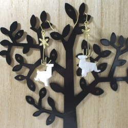 Origami REINDEER earrings(1 pair） 第2張的照片