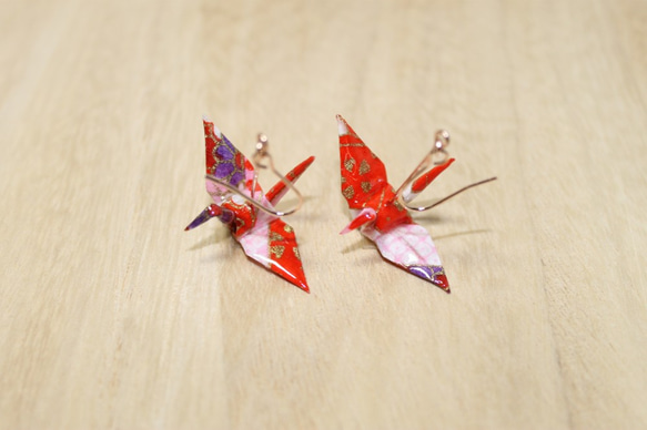 ORIGAMI CRANE EARRINGS【1pair】 第1張的照片