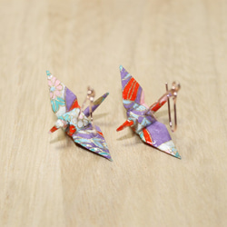 ORIGAMI CRANE EARRINGS【1pair】 第1張的照片