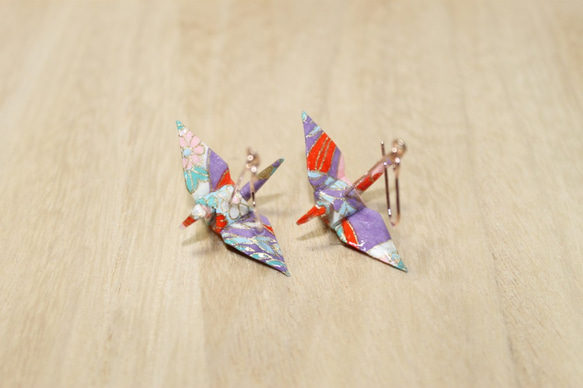 ORIGAMI CRANE EARRINGS【1pair】 第1張的照片