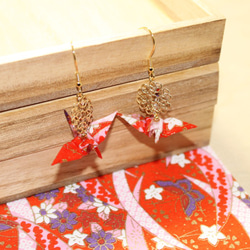 ORIGAMI CRANE EARRINGS【1pair】 第1張的照片