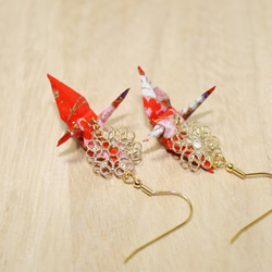 ORIGAMI CRANE EARRINGS【1pair】 第3張的照片