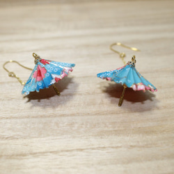 ORIGAMI JAPANESE UMBRELLA WAGASA EARRINGS (1 pair） 第3張的照片