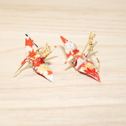 ORIGAMI CRANE EARRINGS(1 pair） 第1張的照片