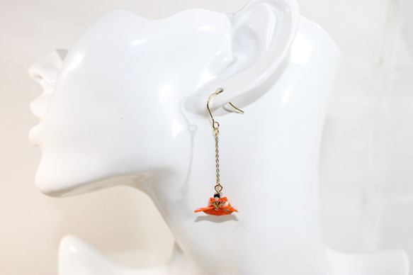 Origami HINA DOLL earrings【1pair】 第4張的照片