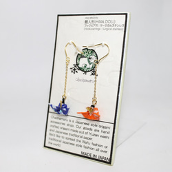 Origami HINA DOLL earrings【1pair】 第5張的照片