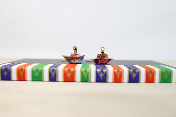 Origami HINA DOLL earrings【1pair】 第1張的照片