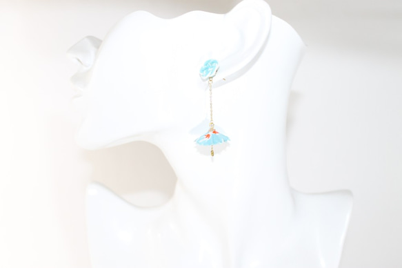 ORIGAMI JAPANESE UMBRELLA SMALL WAGASA EARRINGS (1 pair） 第2張的照片