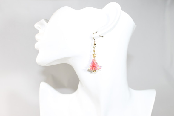 Origami CHRISTMAS TREE earrings【1pair】 第2張的照片