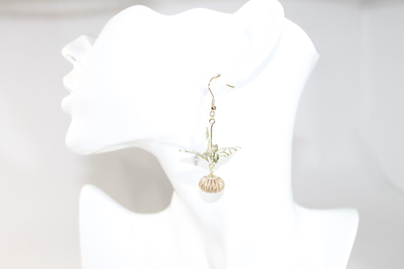 ORIGAMI CRANE EARRINGS【1pair】 第2張的照片