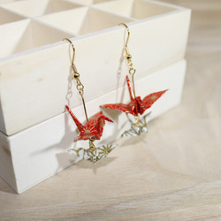 ORIGAMI CRANE EARRINGS【1pair】 第1張的照片