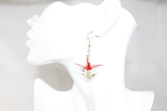 ORIGAMI CRANE EARRINGS【1pair】 第2張的照片