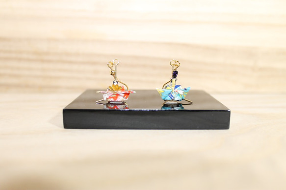 Origami HINA DOLL earrings【1pair】 第1張的照片