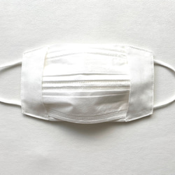 美肌 不織布マスクカバー シルク100% オールホワイト「ブラン」送料無料 3枚目の画像