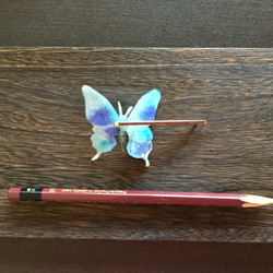 和紙の蝶々　ヘアピンGL　青 2枚目の画像