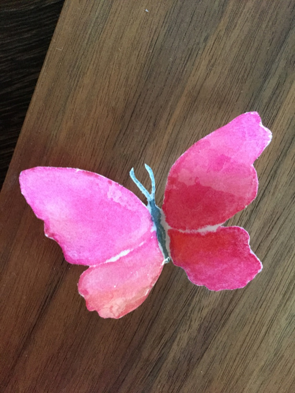 和紙の蝶々　マグネット　ピンクa 2枚目の画像