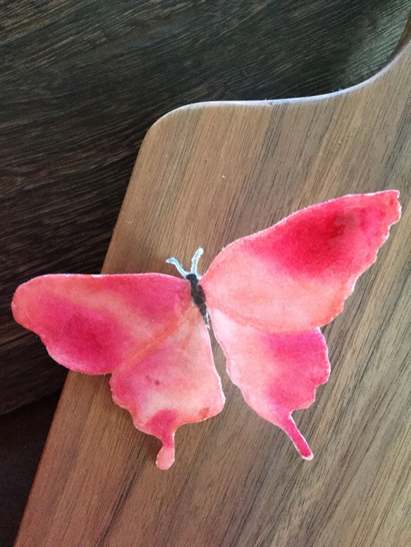 和紙の蝶々　マグネット　ピンクb 2枚目の画像