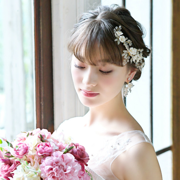 ヘッドドレス【ルチア】(H-141) |花嫁 シルバー ゴールド 小枝 花 ウエディング 結婚式 前撮り 挙式 お色直し 人気・おすすめ｜使いやすい・旅行におすすめ 品質保証 全国発送 正規品・日本国内発送・安心保証付き