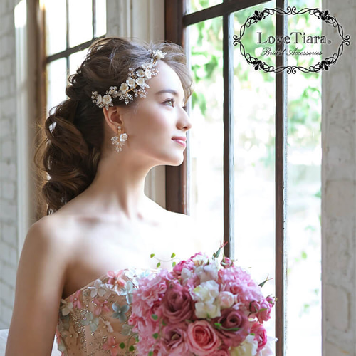 【Love Tiara】ウェディングヘッドドレス ヘッドドレス 【ミラ】 髪飾り・花冠 小枝アクセサリー