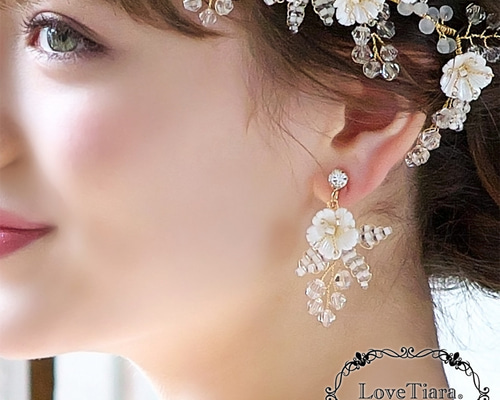 【超特価】 ルチアイヤリング/ピアスTE-04|花嫁 ウエディング 小枝 結婚式 ピアス