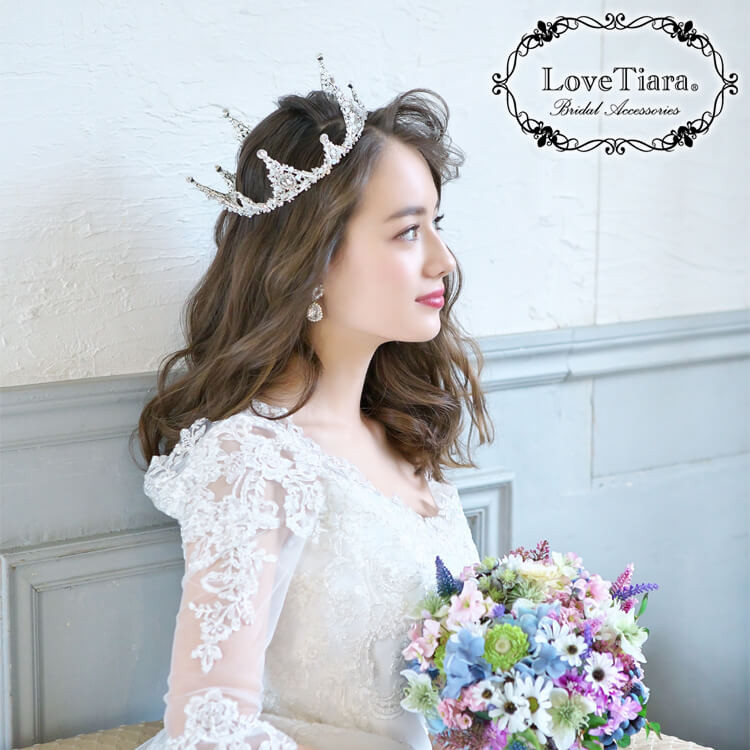 ステラクラウンC-07|花嫁 ティアラ 王冠 ウエディング 前撮り 結婚式 かわいい お色直し ヘッドドレス 髪飾り