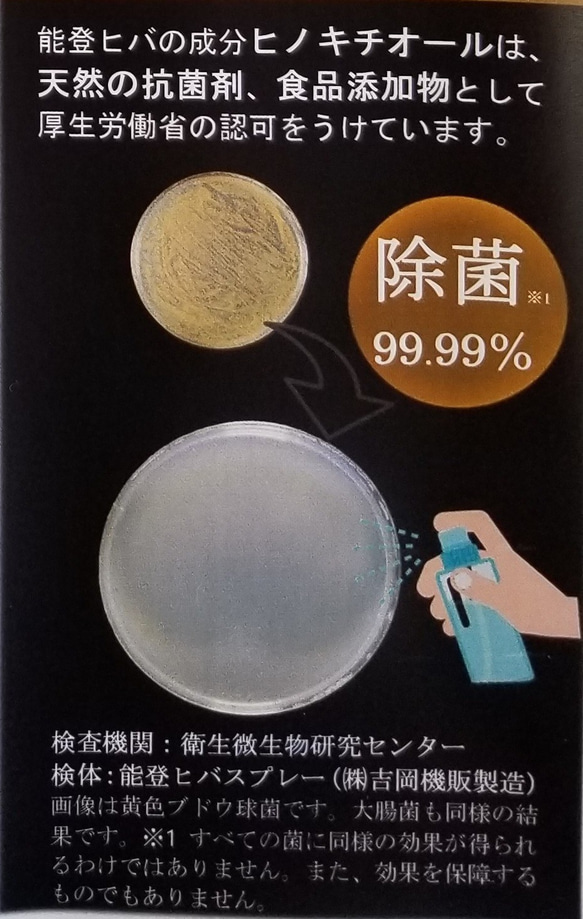 【お得】能登ヒバスプレー（除菌・消臭・ウイルス対策）300ｍｌ（詰め替え用）　100％天然成分・無添加 4枚目の画像