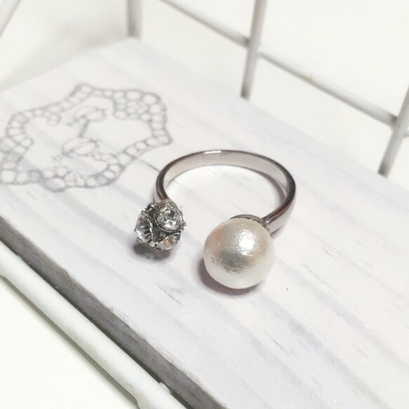 棉花珍珠和水晶輪羅德爾♪的叉環 第1張的照片