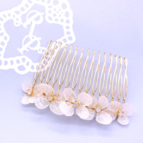 貨真價實的绣球花<白娘娘系列>Hair Comb/髮梳(RP-LW-HC/L) 第1張的照片