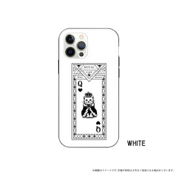 【iPhone13】猫 ねこ 強化ガラス トランプ 女王 QUEEN iPhoneケース スマホケース イラスト 3枚目の画像