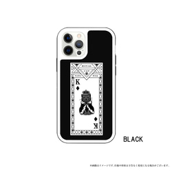 【iPhone13】猫 ねこ 強化ガラス トランプ 王様 KING iPhoneケース スマホケース イラスト 2枚目の画像