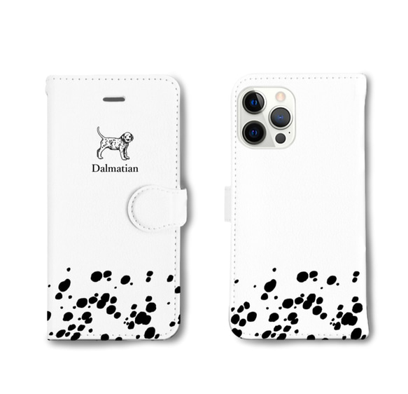 ダルメシアン 犬 手帳型 全機種対応 iPhoneケース Android マルチケース スマホカバー 犬 2枚目の画像