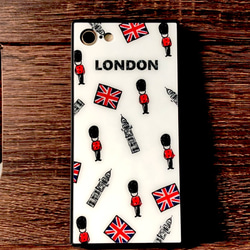 ポップなロンドン柄 iPhoneケース スマホケース スマホカバー イラスト ロンドン おしゃれ かわいい シンプル 1枚目の画像